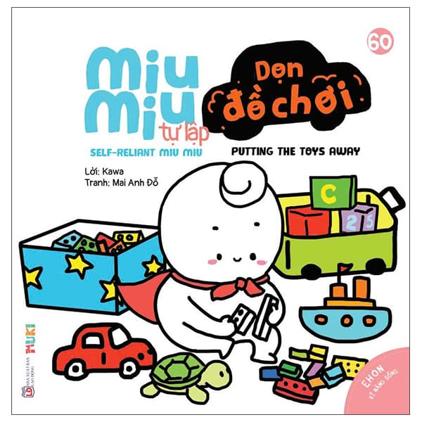 Sách Ehon Kĩ Năng Sống - Tập 60 - Miu Miu Tự Lập - Dọn Đồ Chơi (Dành - Kawa