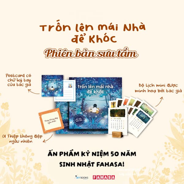 Sách Trốn Lên Mái Nhà Để Khóc - Ấn Bản Sưu Tầm - Bìa Cứng - Tặng - Lam