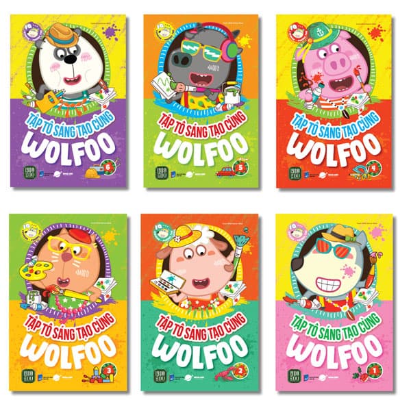 Sách Bộ Sách Tập Tô Sáng Tạo Cùng Wolfoo (Bộ 6 Cuốn) - Phương Phương