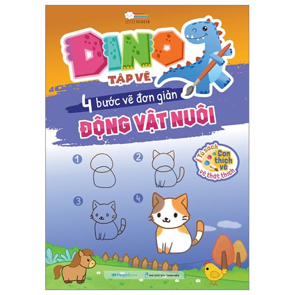 Sách Dino Tập Vẽ - 4 Bước Vẽ Đơn Giản - Động Vật Nuôi