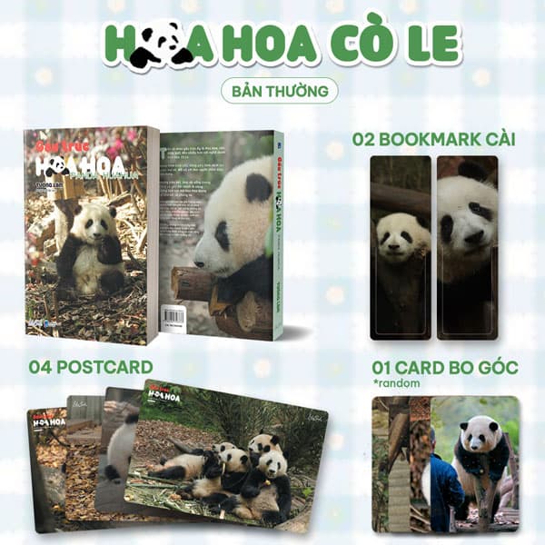 Sách Gấu Trúc Hoa Hoa - Tặng Kèm 2 Bookmark Hai Mặt + 4 Postcard Hai Mặt Kè - Lâm Hà