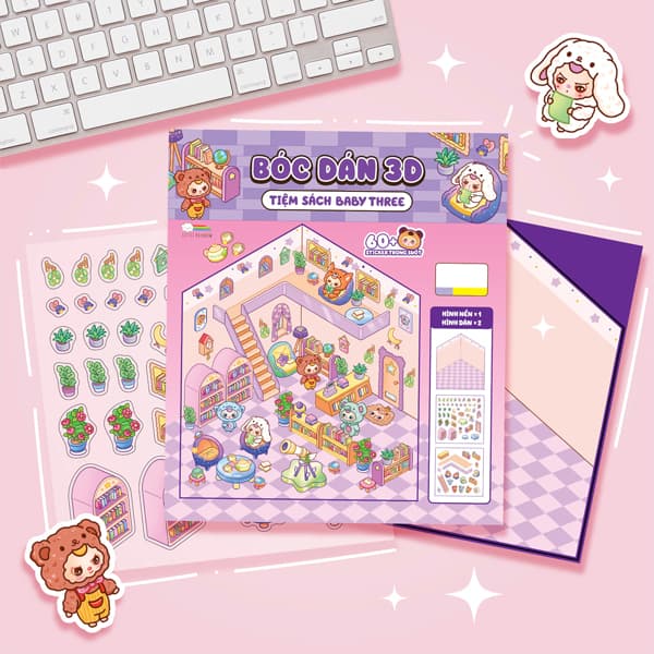 Sách Bóc Dán 3D - Tiệm Sách Baby Three - Đàn Thanh