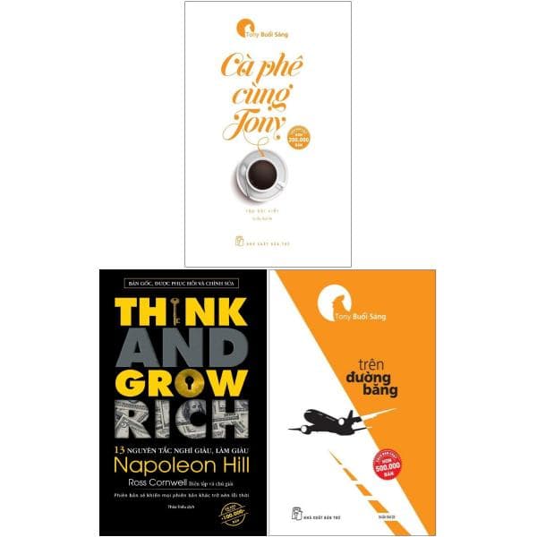 Sách Combo Sách Trên Đường Băng + Cà Phê Cùng Tony + 13 Nguyên Tắc Nghĩ - Tony Buổi Sáng
