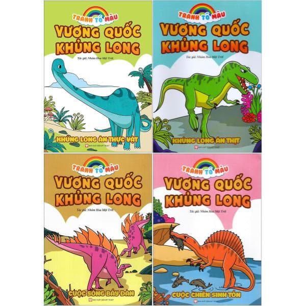 Sách Combo Sách Tranh Tô Màu Vương Quốc Khủng Long (Tái Bản 2023) (Bộ 4 - Nhóm Hoa Mặt Trời