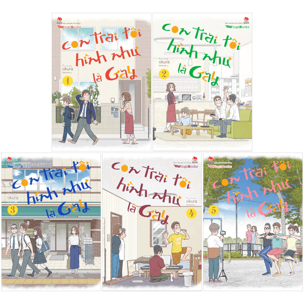 Truyện Tranh Combo Manga - Con Trai Tôi Hình Như Là Gay: Tập 1 - 5 (Bộ 5 Tậ - Okura