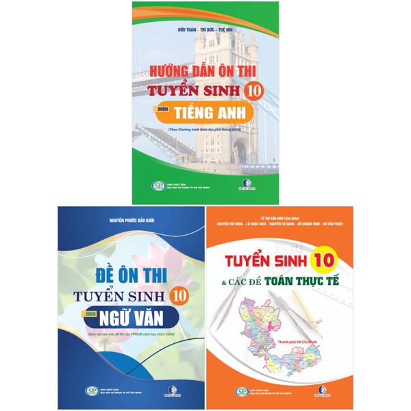 Sách Combo Sách Ôn Thi Tuyển Sinh 10 Thực Tế - Toán + Ngữ Văn + Tiếng An - Nhiều Tác Giả