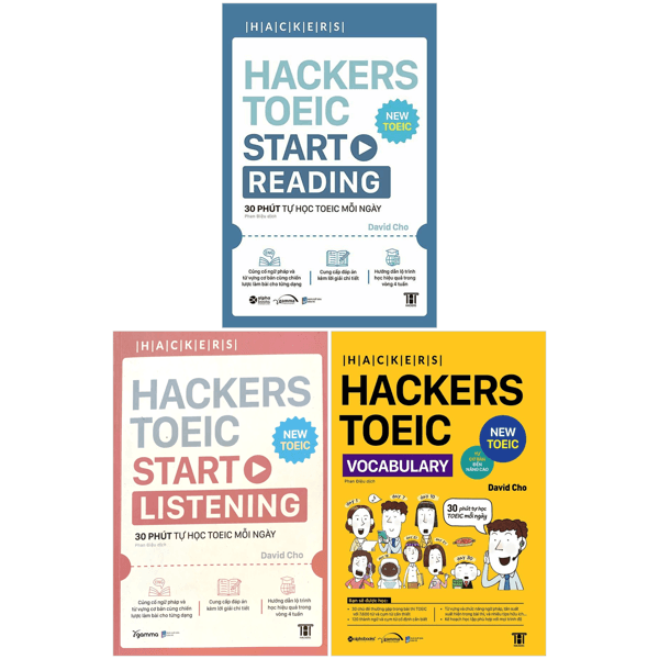 Sách Combo Sách Hackers Toeic: Start Reading + Start Listening + Vocabulary (Bộ 3 C - David Cho