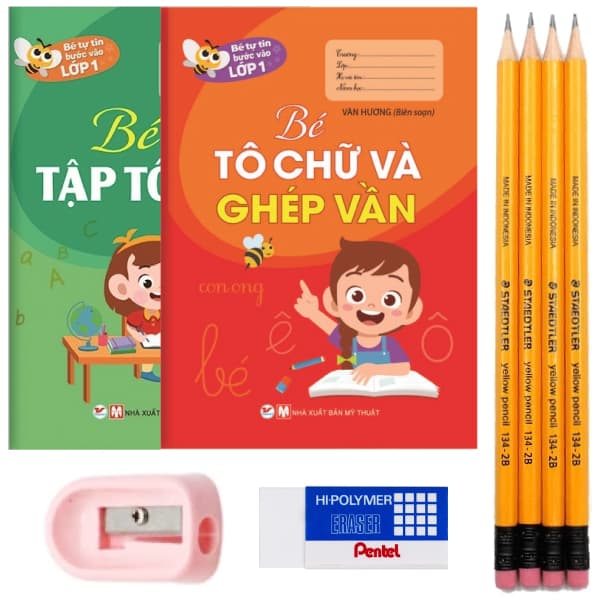 Sách Combo Bộ 02 Quyển Bé Tự Tin Vào Lớp 1 - Tập Ghép Vần (Kèm Bộ D� - Vân Hương