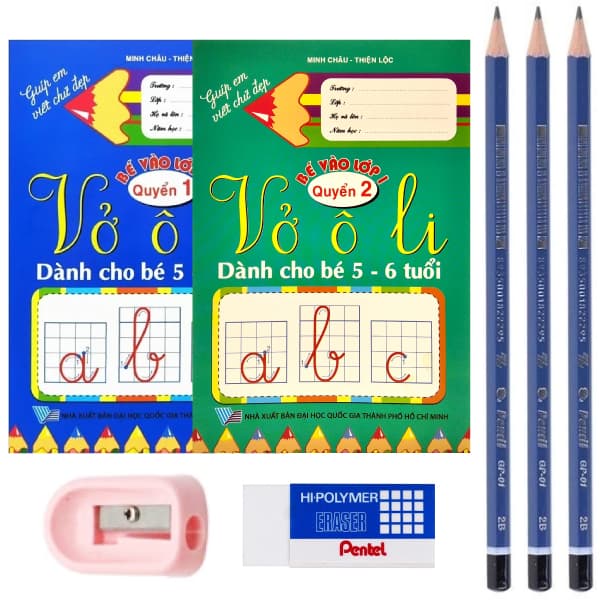 Sách Combo Bộ 02 Quyển Bé Vào Lớp 1 - Vở Ôly Tập Tô (Kèm Bộ Dụng C� - Minh Châu