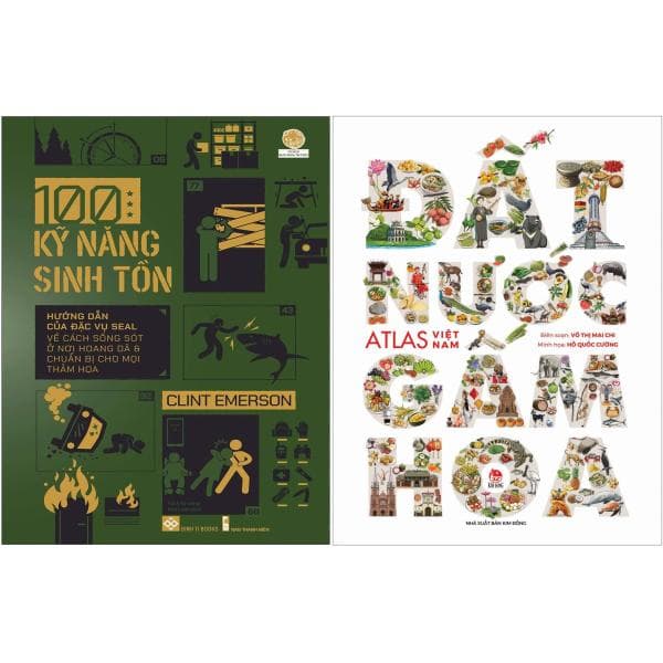 Sách Combo Sách Đất Nước Gấm Hoa - Atlas Việt Nam + 100 Kỹ Năng Sinh T� - Võ Thị Mai Chi