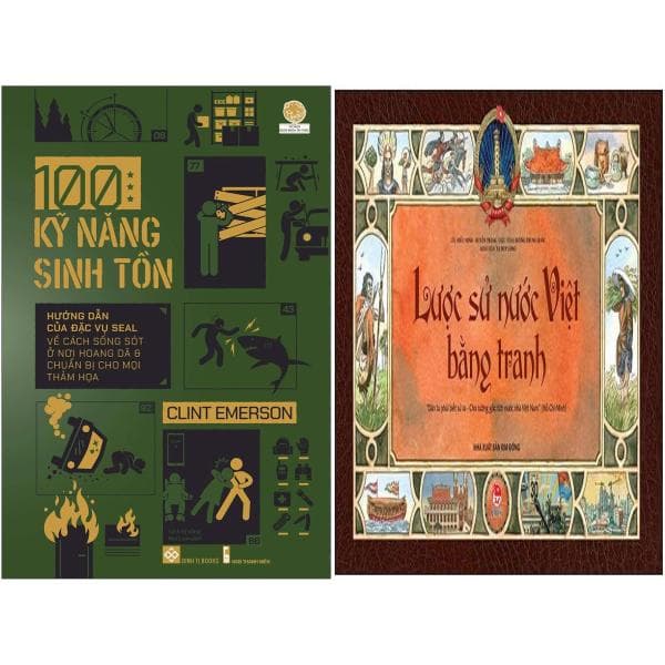 Sách Combo Sách Lược Sử Nước Việt Bằng Tranh + 100 Kỹ Năng Sinh Tồn - Tạ Huy Long
