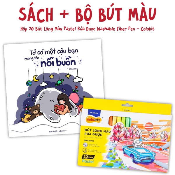 Sách Combo Sách Tớ Có Một Cậu Bạn Mang Tên Nỗi Buồn + Hộp 20 Bút Lô - Ming Shi
