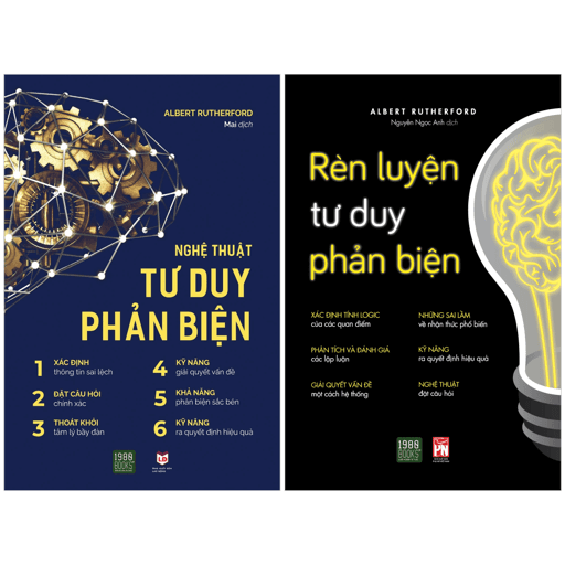 Sách Combo Sách Nghệ Thuật Tư Duy Phản Biện + Rèn Luyện Tư Duy Phản - Albert Rutherford
