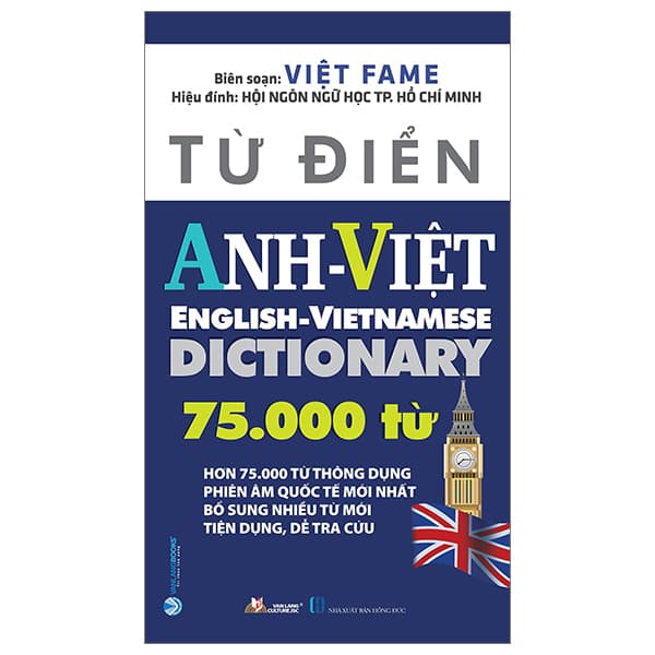 Sách Từ Điển Anh-Việt 75.000 Từ (Tái Bản 2023) - Việt Fame