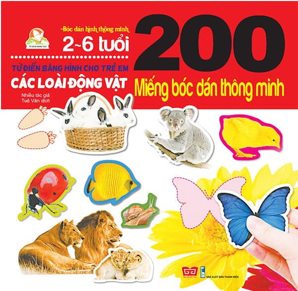 Sách 200 Miếng Bóc Dán Thông Minh - Các Loài Động Vật (Tái Bản 2018)