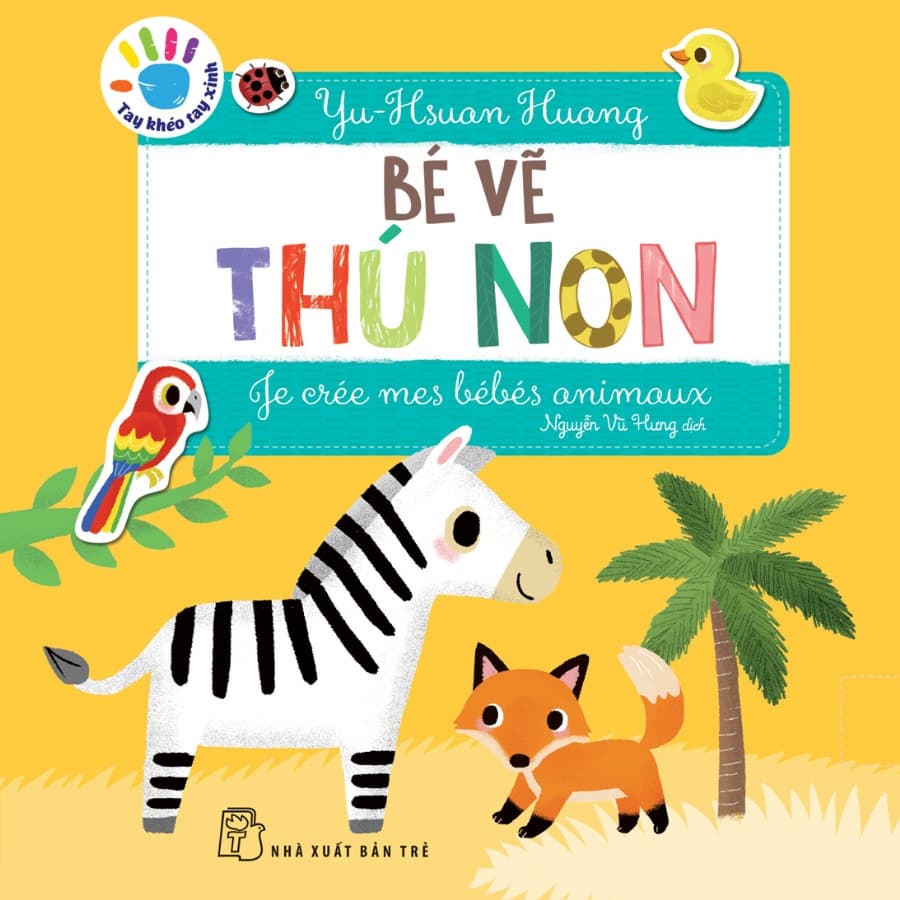 Sách Tay Khéo Tay Xinh - Bé Vẽ Thú Non (Sách In Mực Thiên Nhiên)