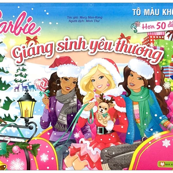 Sách Barbie Giáng Sinh Yêu Thương - Tô Màu Khổ Lớn Với Hơn 50 Đề Can - Thương Thương