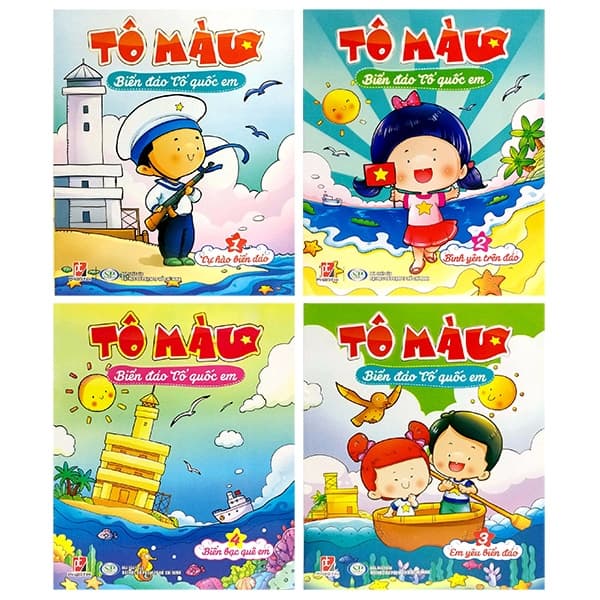 Sách Bộ Tô Màu Biển Đảo Tổ Quốc Em (Bộ 4 Cuốn)