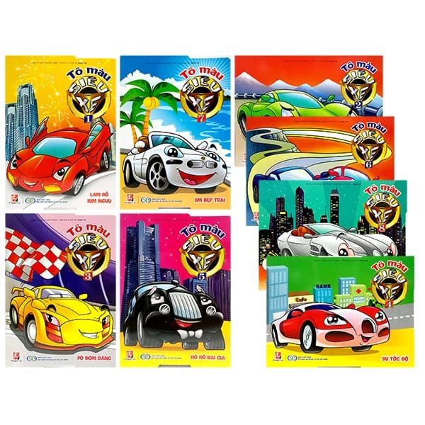 Sách Bộ Sách Tô Màu Siêu Xe (Bộ 8 Cuốn) - Nhiều Tác Giả