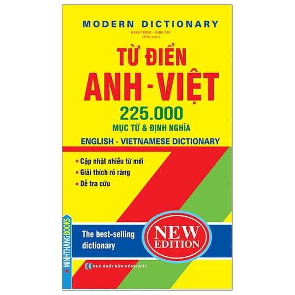 Sách Từ Điển Anh Việt 225.000 Mục Từ & Định Nghĩa (Bìa Cứng) (Tái B - Mạnh Tường