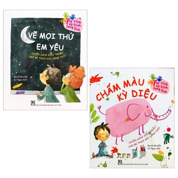 Sách Combo Tay Xinh Vẽ Hình Lung Linh: Chấm Màu Kỳ Diệu + Vẽ Mọi Thứ E - Rocio Bonilla