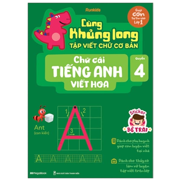 Sách Cùng Khủng Long Tập Viết Chữ Cơ Bản - Chữ Cái Tiếng Anh Viết H - Runkids