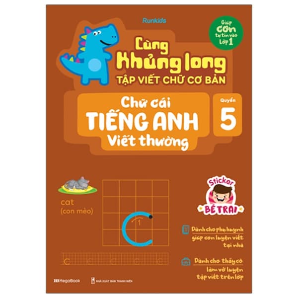 Sách Cùng Khủng Long Tập Viết Chữ Cơ Bản - Chữ Cái Tiếng Anh Viết T - Runkids