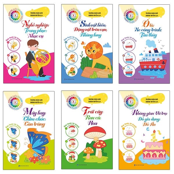 Sách Bộ Sách Tô Màu Theo Từng Bước 2 (Bộ 6 Cuốn)