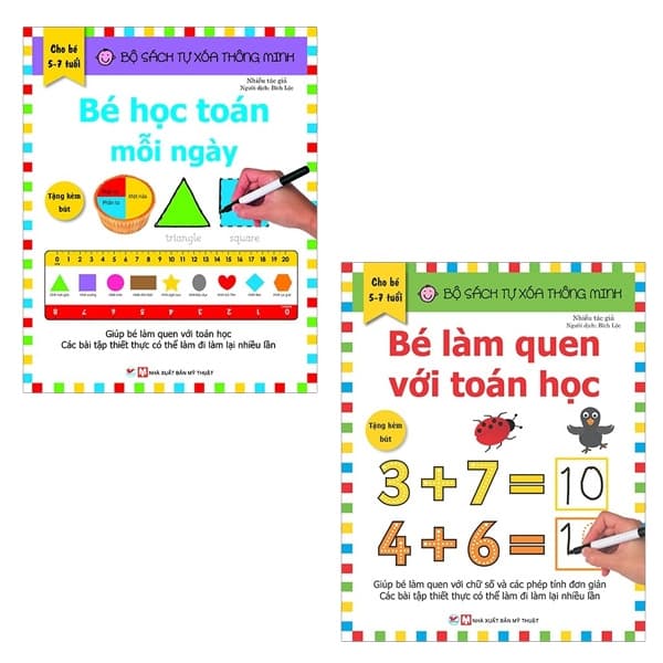 Sách Bộ Sách Tự Xóa Thông Minh - Bé Học Toán Mỗi Ngày + Bé Làm Quen V� - Nhiều Tác Giả
