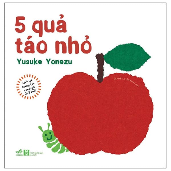 Sách Sách Lật Tương Tác Song Ngữ 0-3 Tuổi - 5 Quả Táo Nhỏ - Bìa Cứng - Yusuke Yonezu