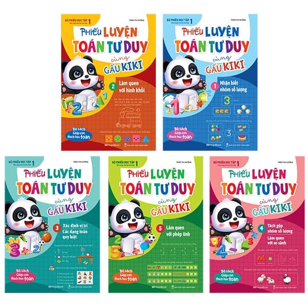 Sách Bộ Sách Phiếu Luyện Toán Tư Duy Cùng Gấu Kiki (Bộ 5 Cuốn) - Trần Thị Hường