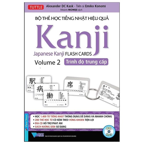 Sách Hộp Flash Cards - Kanji 2 (200 Thẻ +1CD) - Alexender DC Kask