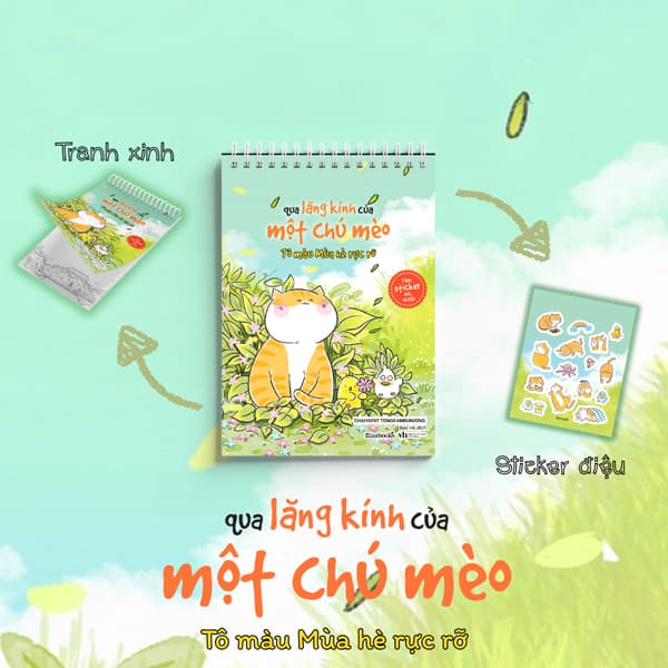 Sách Qua Lăng Kính Của Một Chú Mèo - Tô Màu Mùa Hè Rực Rỡ - Tặng Kè - Chaiyapat Tongkambunjong