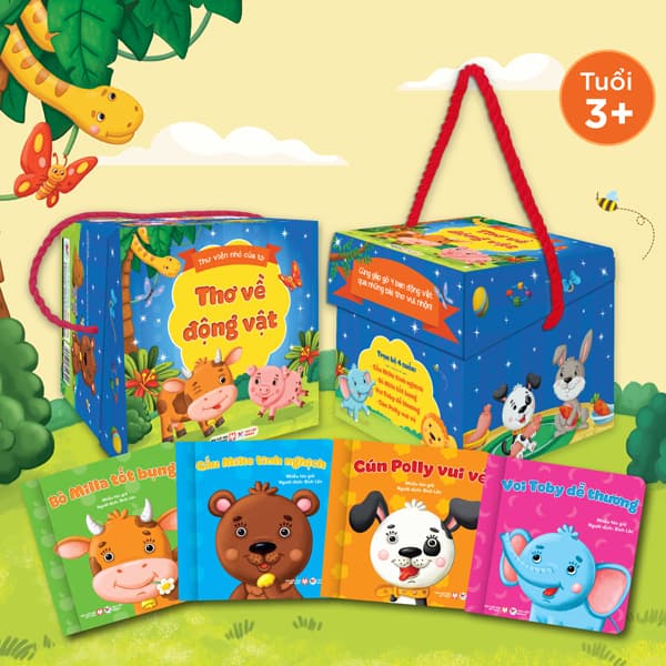 Sách Boxset Thư Viện Nhỏ Của Tớ - Thơ Về Động Vật (Hộp 4 Cuốn)