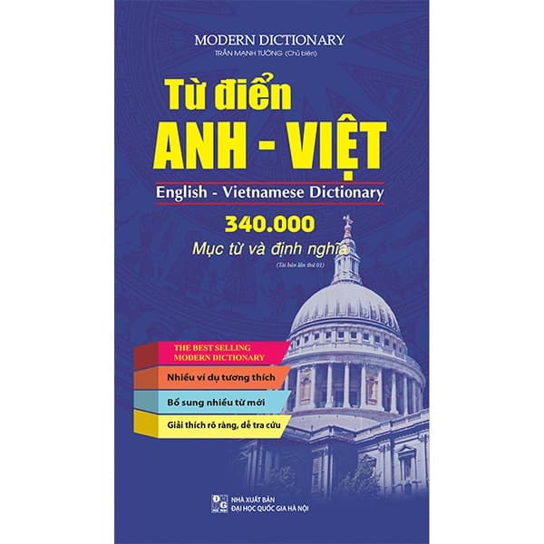 Sách Từ Điển Anh-Việt - 340.000 Mục Từ Và Định Nghĩa (Tái Bản 2024) - Trần Mạnh Tường