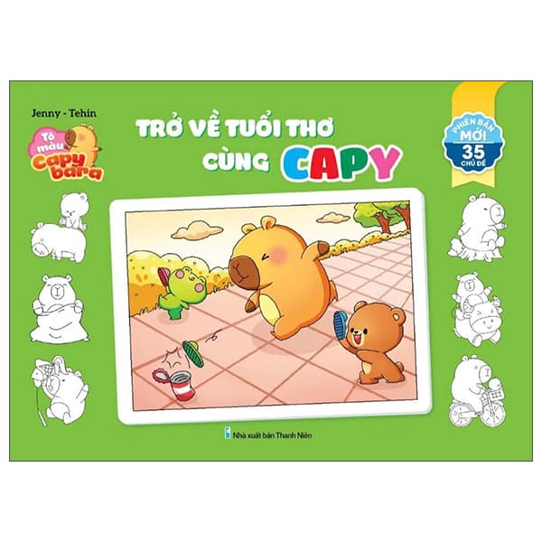 Sách Tô Màu Capybara - Trở Về Tuổi Thơ Cùng Capy