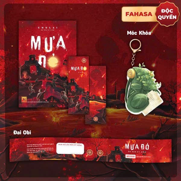 Sách Mưa Đỏ - Ấn Bản Kỷ Niệm - Bìa Cứng - Tặng Kèm Bookmark + Móc K - Chu Lai