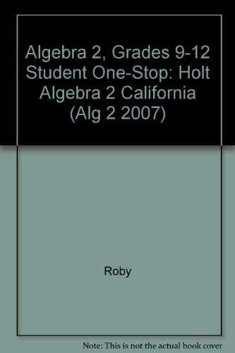 Holt Algebra 2: Student One-Stop CD-ROM Algebra 2 2008 - Holt Rinehart & Winston