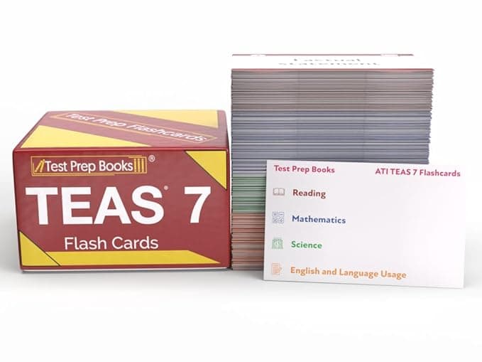 ATI TEAS 7 Study Cards: TEAS Prep 2026-2027 with Practice Test Questions for the Test of Essential Academic Skills [Updated for the 7th Edition] - TPB Publishing