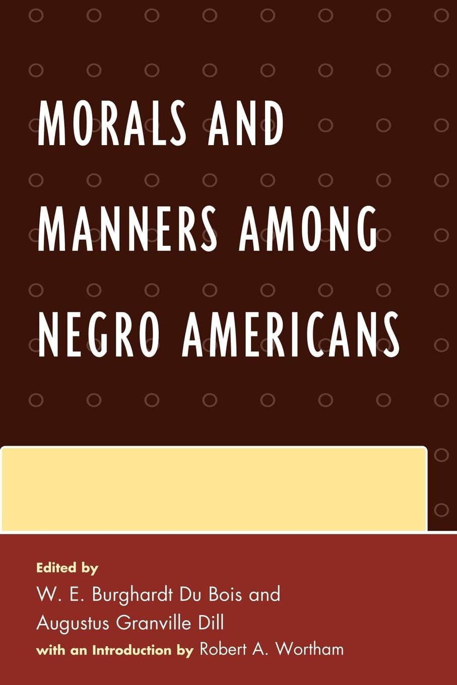 Morals and Manners among Negro Americans - Lexington Books
