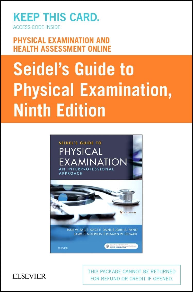 Physical Examination and Health Assessment Online for Seidel's Guide to Physical Examination (Access Card): An Interprofessional Approach - John Stewart