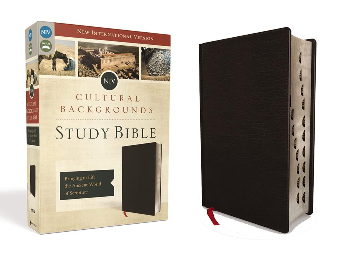 NIV, Cultural Backgrounds Study Bible (Context Changes Everything), Bonded Leather, Black, Red Letter, Thumb Indexed: Bringing to Life the Ancient World of Scripture - Zondervan