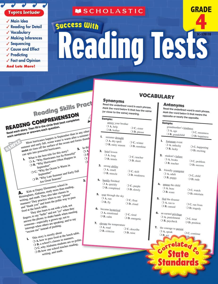 Scholastic Success With Reading Tests: Grade 4 Workbook - Scholastic Teaching Resources