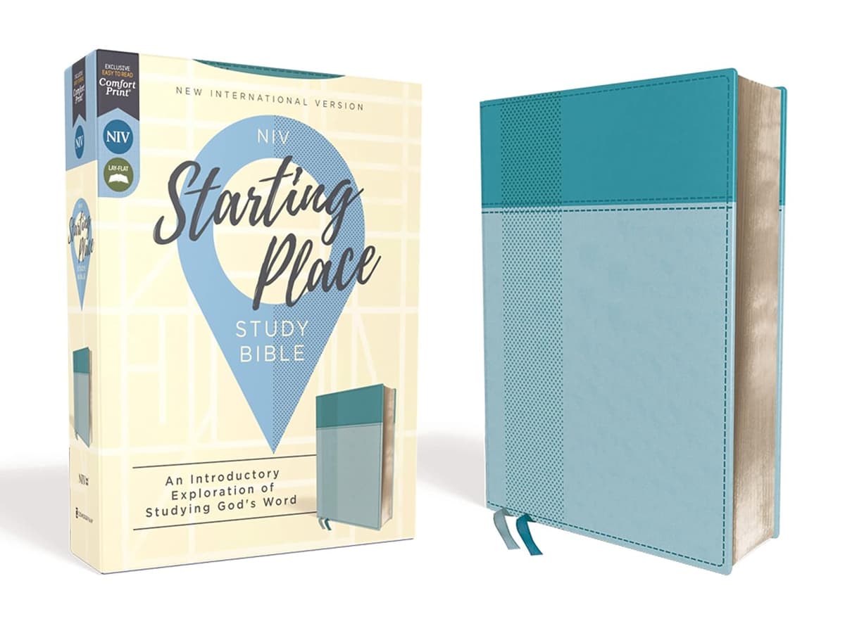 NIV, Starting Place Study Bible (An Introductory Study Bible), Leathersoft, Teal, Comfort Print: An Introductory Exploration of Studying God's Word - Zondervan