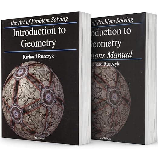 Art of Problem Solving (AoPS) Series, Introduction to Geometry 2 Books Set of Text and Solution by Richard Rusczyk - AoPS Incorporated