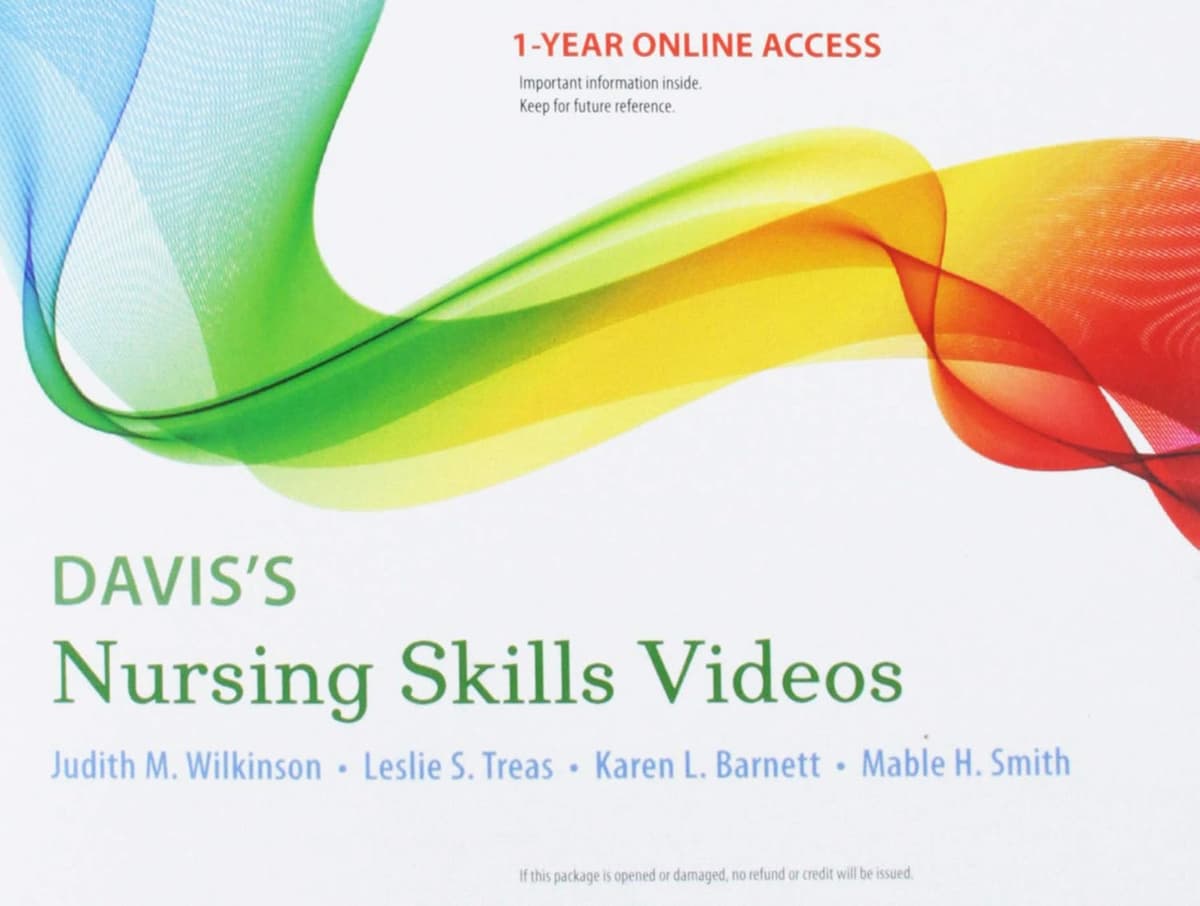 Davis's Nursing Skills Videos: 12-month access - Judith M. Wilkinson