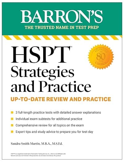 HSPT Strategies and Practice, Second Edition: Prep Book with 3 Practice Tests + Comprehensive Review + Practice + Strategies (Barron's Test Prep) - Hsp