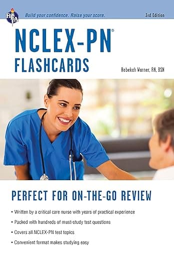NCLEX-PN Flashcard Book (Nursing Test Prep) - Research & Education Association