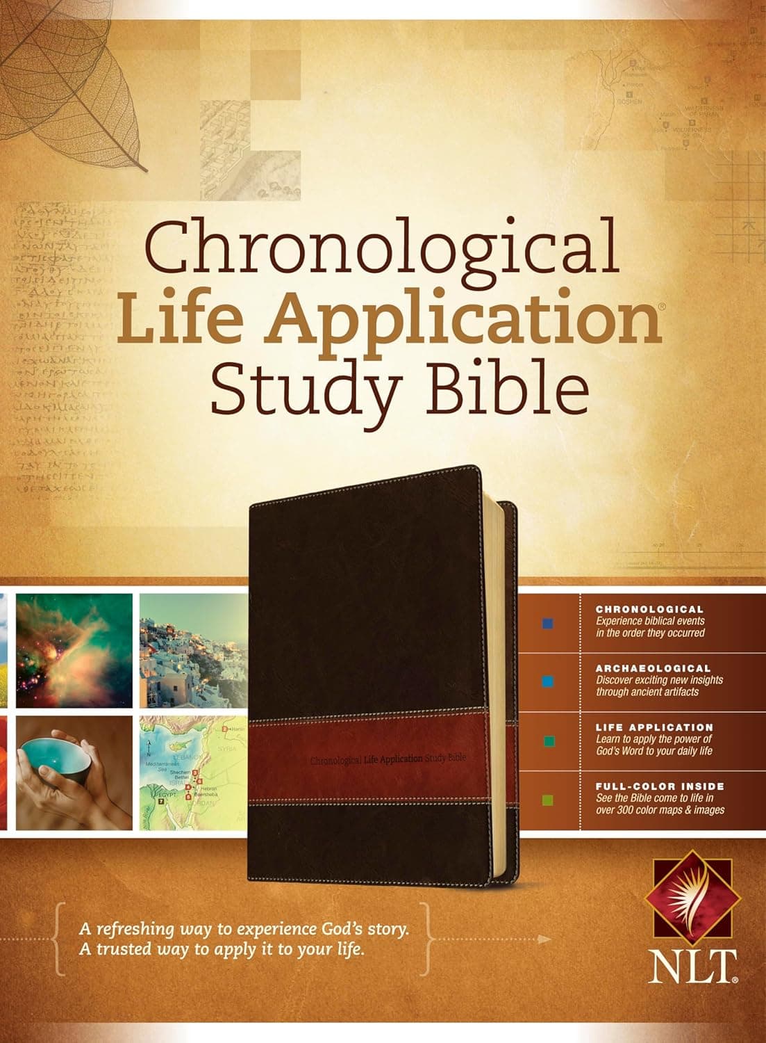 NLT Chronological Life Application Study Bible, TuTone (LeatherLike, Brown/Tan) - Tyndale House Publishers