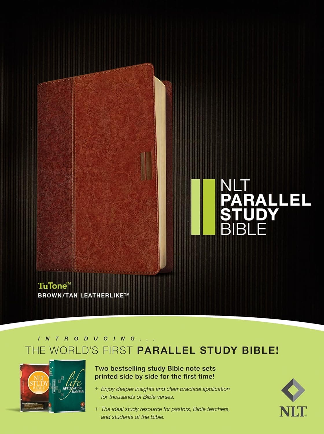 NLT Parallel Study Bible, TuTone (LeatherLike, Brown/Tan) - Tyndale House Publishers